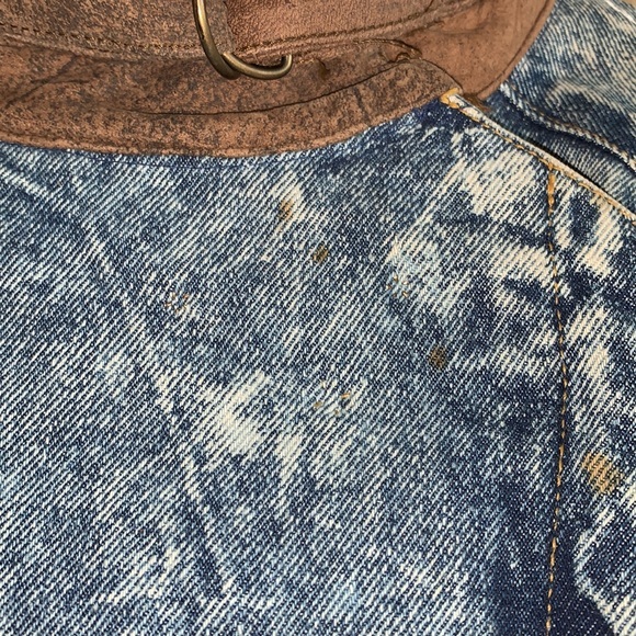 VINTAGE HaVoc long oversized denim/leather coat - Picture 9 of 12